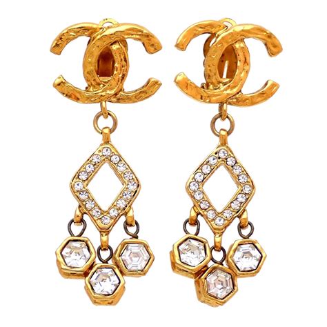 chanel emblem earrings|authentic Chanel earrings.